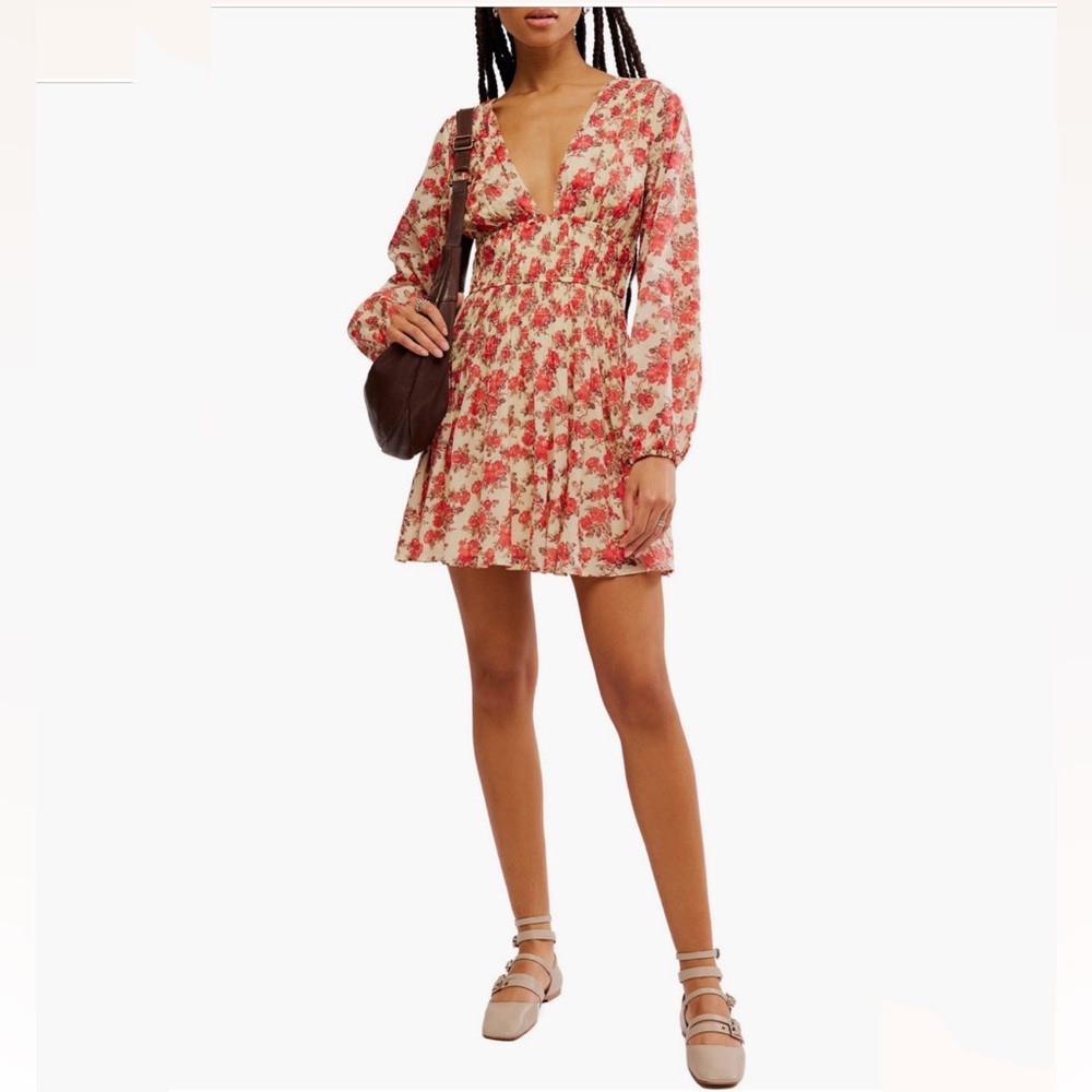 Free People Women's Keep You Smocked Mini Dress Classic Combo